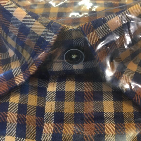 Luchiano Visconti Global Mint Men's Long Sleeve Plaid Shirt-Size Large,New - Picture 2 of 6